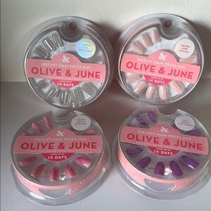 4 NEW packs of Olive & June Press-On Nails